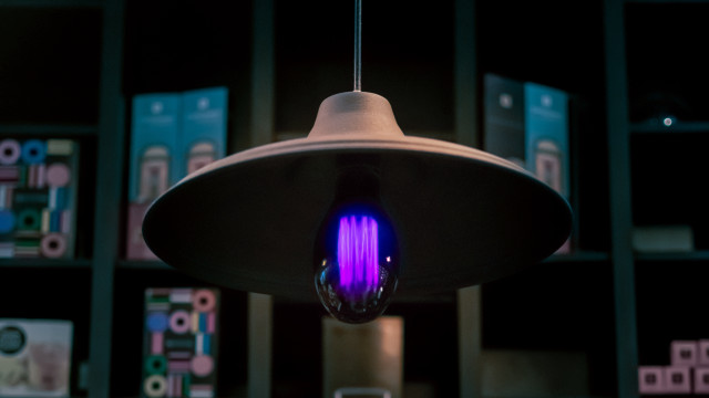 Hanging light retrofuturism hologram blurry free wallpaper for desktop - medium preview image