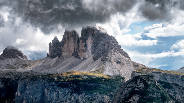 Mountain range cloudy sky castle free wallpaper for desktop - medium preview image
