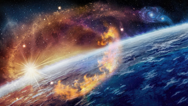 Large star space bright background free wallpaper for desktop - medium preview image