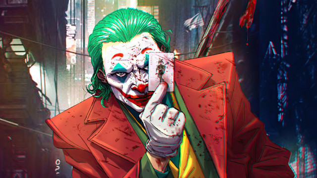 Joker cellphone serious blood clown free wallpaper for desktop - medium preview image