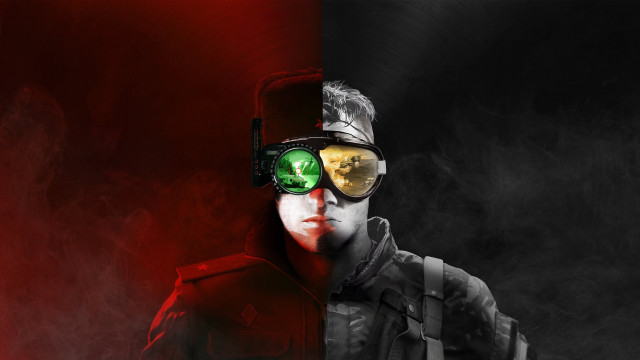 Man goggles red smoke green free wallpaper for desktop - medium preview image