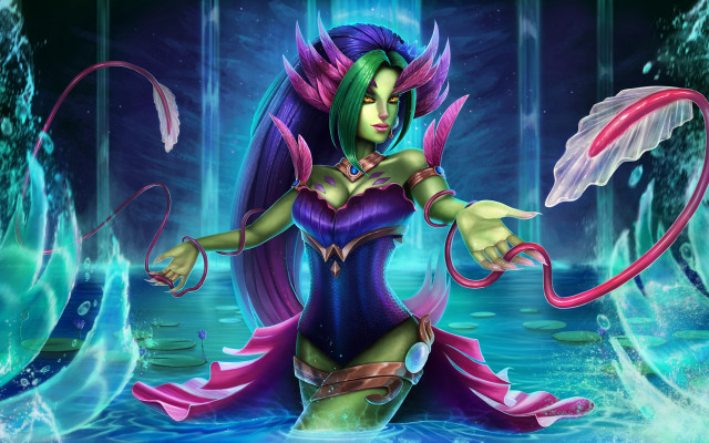 Purple dress mermaid dragon tail free wallpaper for desktop - medium preview image