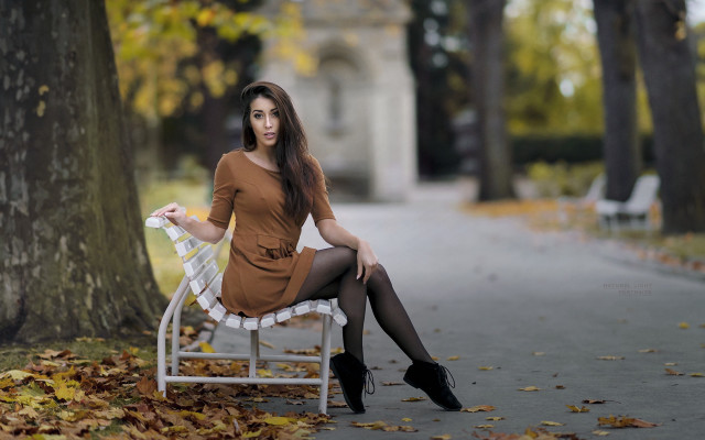 Elina karimova park portrait autumn free wallpaper for desktop - medium preview image