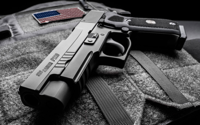 Gun flag luggage background precisionism free wallpaper for desktop - medium preview image