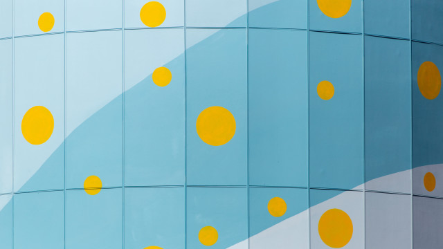 Yellow dots blue background white free wallpaper for desktop - medium preview image