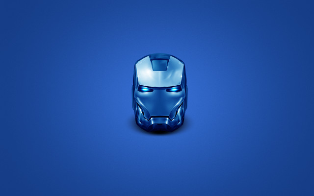 Blue ironman helmet shadow robot free wallpaper for desktop - medium preview image