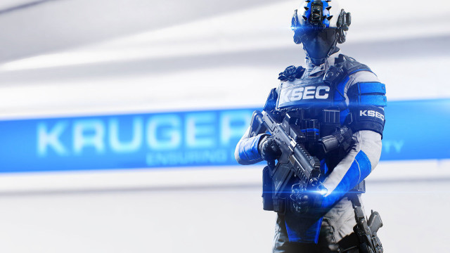 Man blue uniform gun helmet free wallpaper for desktop - medium preview image