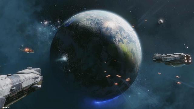 Space station planet ships star free wallpaper for desktop - medium preview image