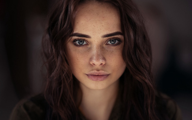 Elina karimova freckled hair blue #2 free wallpaper for desktop - medium preview image