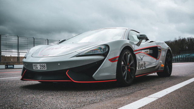 Silver sports car cloudy sky #5 free wallpaper for desktop - medium preview image