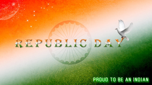Flag bird flying republic day free wallpaper for desktop - medium preview image