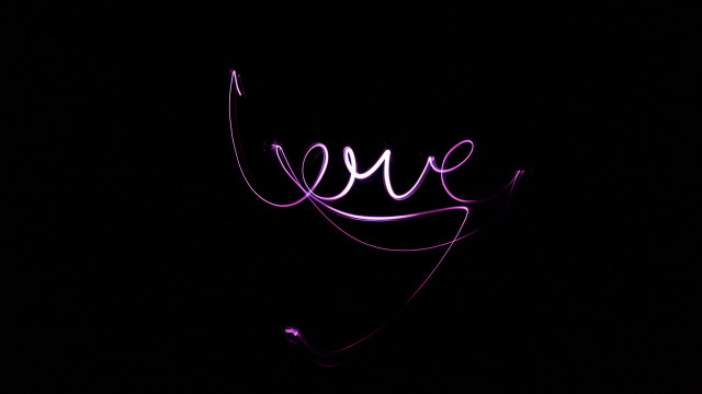Neon love dark sky purple free wallpaper for desktop - medium preview image