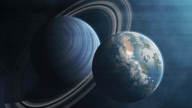 Planets sky earth background space free wallpaper for desktop - medium preview image