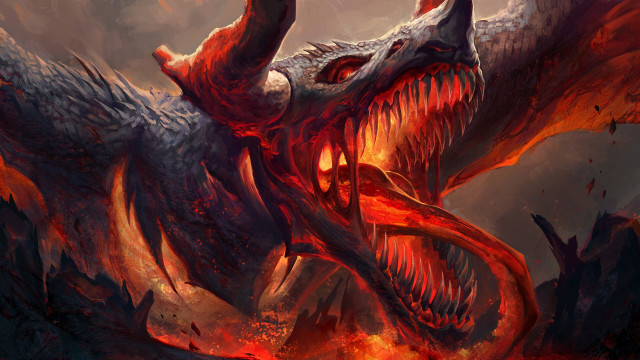 Dragon fire breathing molten scales free wallpaper for desktop - medium preview image