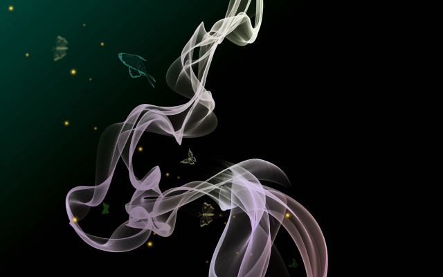 Smoke trail green glow butterfly free wallpaper for desktop - medium preview image