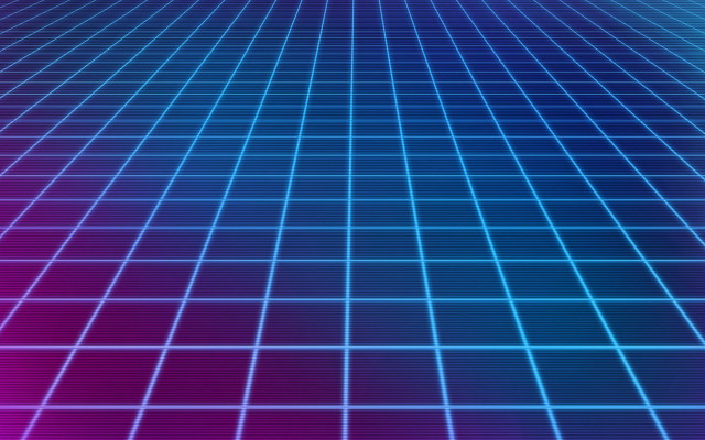 Blue purple grid fence night free wallpaper for desktop - medium preview image