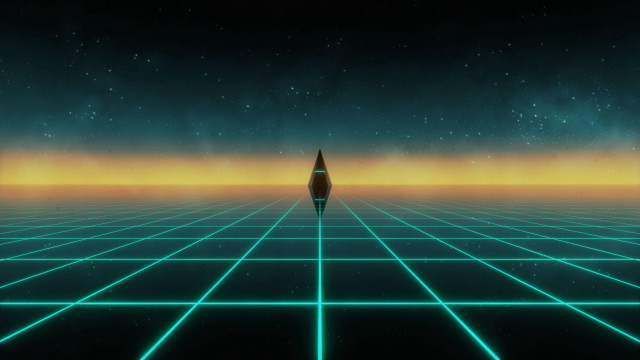 Space station rocket star retrofuturism free wallpaper for desktop - medium preview image