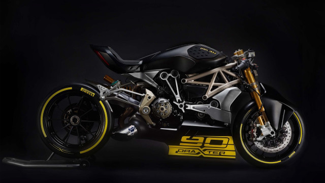 Motorcycle dark room yellow accents free wallpaper for desktop - medium preview image