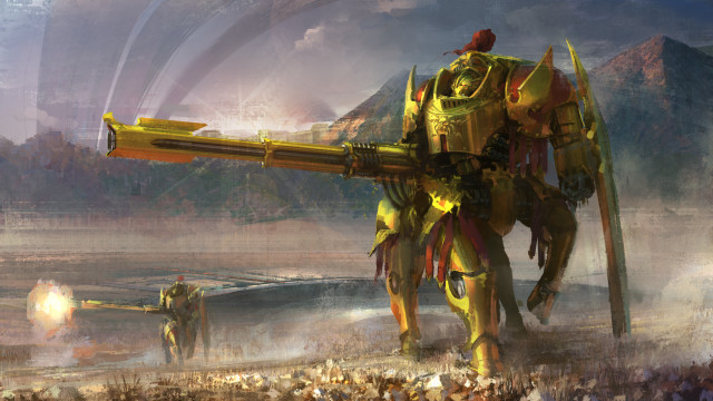 Giant robot gun crowd mecha free wallpaper for desktop - medium preview image