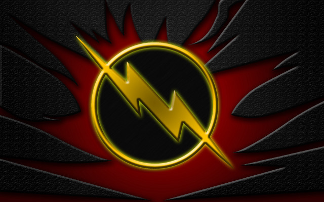 Flash logo black background yellow free wallpaper for desktop - medium preview image