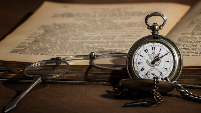 Pocket watch open book magnifying free wallpaper for desktop - medium preview image