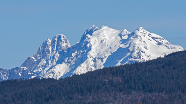 Mountain range trees blue sky #12 free wallpaper for desktop - medium preview image