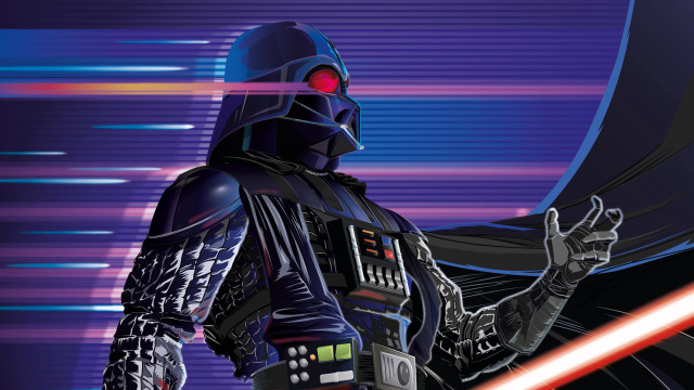 Star wars darkblue armor redlight free wallpaper for desktop - medium preview image