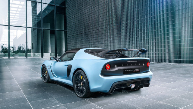 Blue sports car building large free wallpaper for desktop - medium preview image