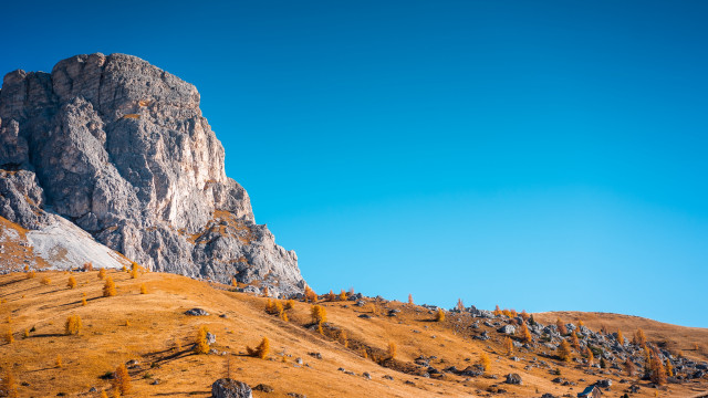 Mountain rockface trees sunset volcano free wallpaper for desktop - medium preview image