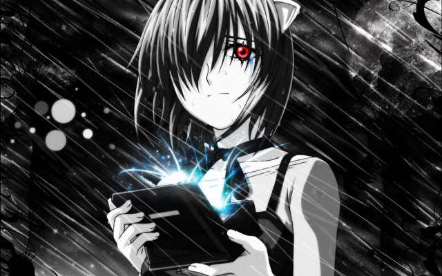 Girl tablet rain red eyes free wallpaper for desktop - medium preview image