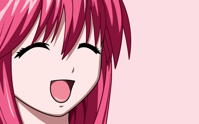 Pink haired girl anime smile free wallpaper for desktop - medium preview image