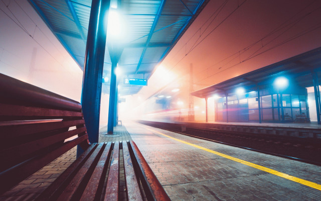Train station matte photography moonlight free wallpaper for desktop - medium preview image