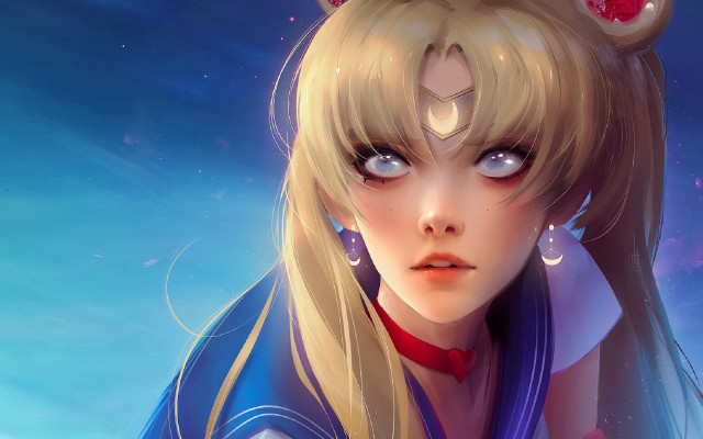 Magical girl blue sky cat free wallpaper for desktop - medium preview image