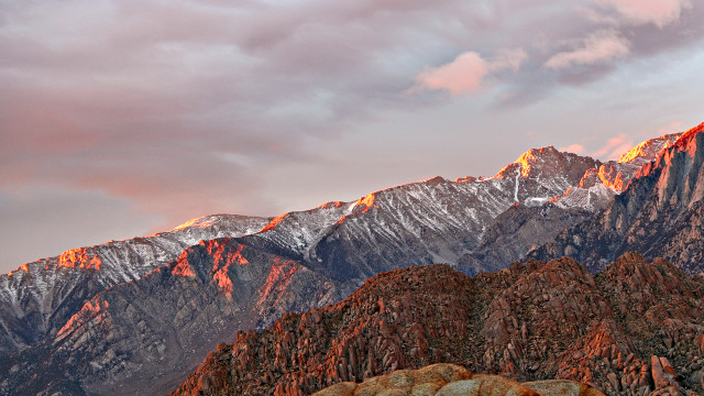 Mountain range pink sky clouds #10 free wallpaper for desktop - medium preview image