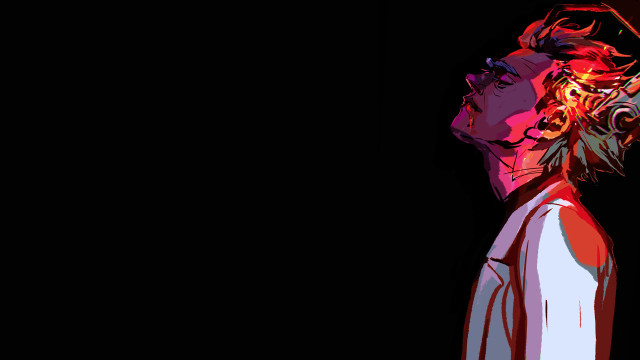 Man red white shirt black free wallpaper for desktop - medium preview image