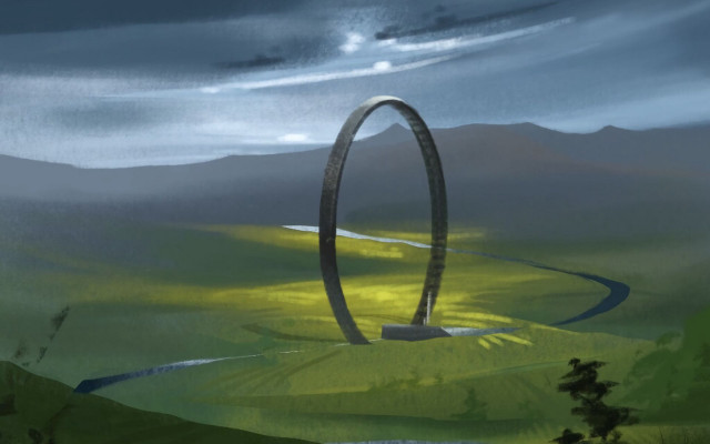 Large object field sky river free wallpaper for desktop - medium preview image