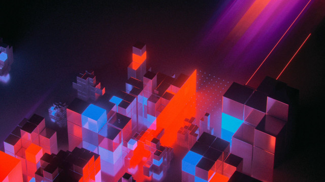 Colorful abstract cubes lines 3d free wallpaper for desktop - medium preview image