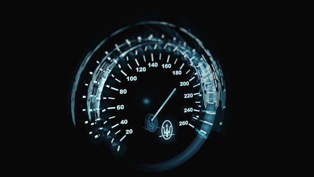 Speedometer blue light dark black free wallpaper for desktop - medium preview image
