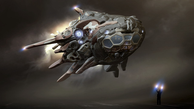 Man giant object sky light free wallpaper for desktop - medium preview image