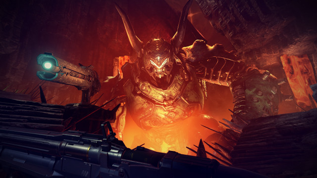 Demonic creature green light gun free wallpaper for desktop - medium preview image