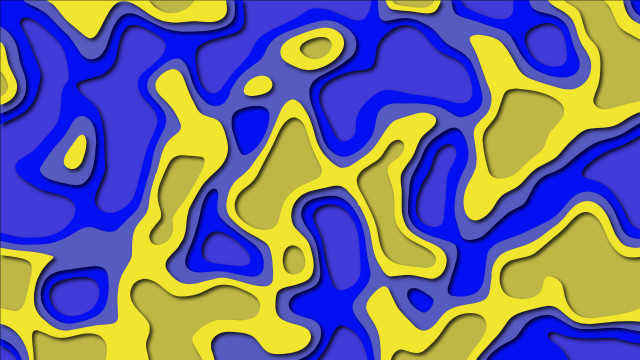 Blue yellow wavy abstract yellow free wallpaper for desktop - medium preview image