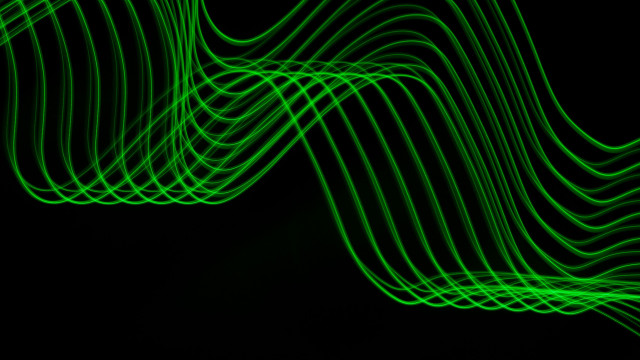 Green wave light raytraced volumetric free wallpaper for desktop - medium preview image