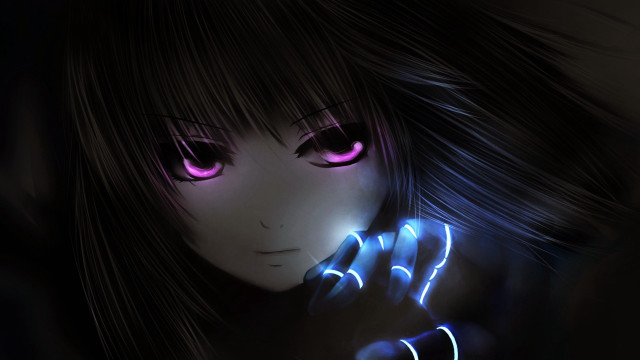 Glowing eyes gothic anime girl free wallpaper for desktop - medium preview image