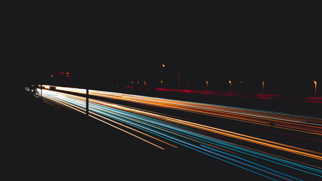 Highway light streaks building futurism free wallpaper for desktop - medium preview image