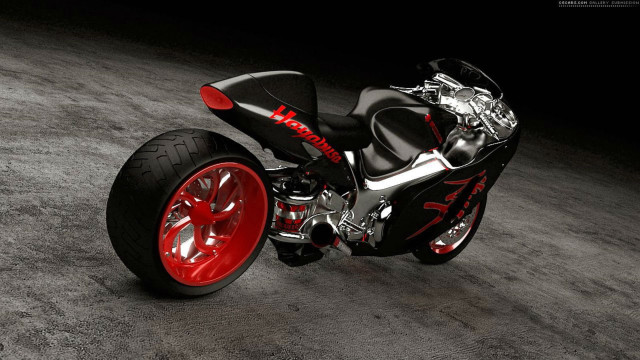 Motorcycle red wheels black body free wallpaper for desktop - medium preview image