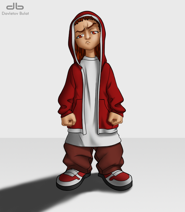 Cartoon person hoodie red jacket free wallpaper for tablet - medium preview image