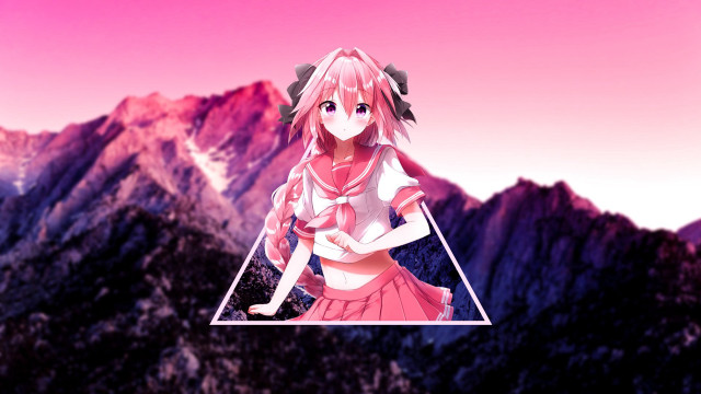 Pink dress mountains sunset boys free wallpaper for desktop - medium preview image