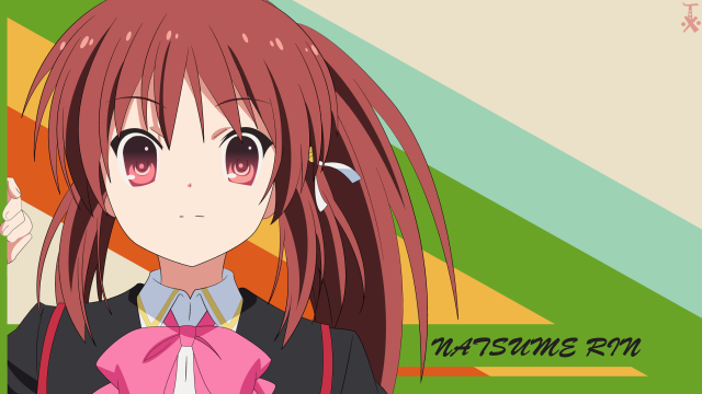 Anime girl red hair pink free wallpaper for desktop - medium preview image