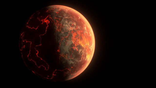 Red planet moon space art free wallpaper for desktop - medium preview image