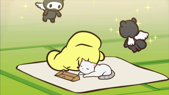 Cartoon cat dog sleeping rug free wallpaper for desktop - medium preview image